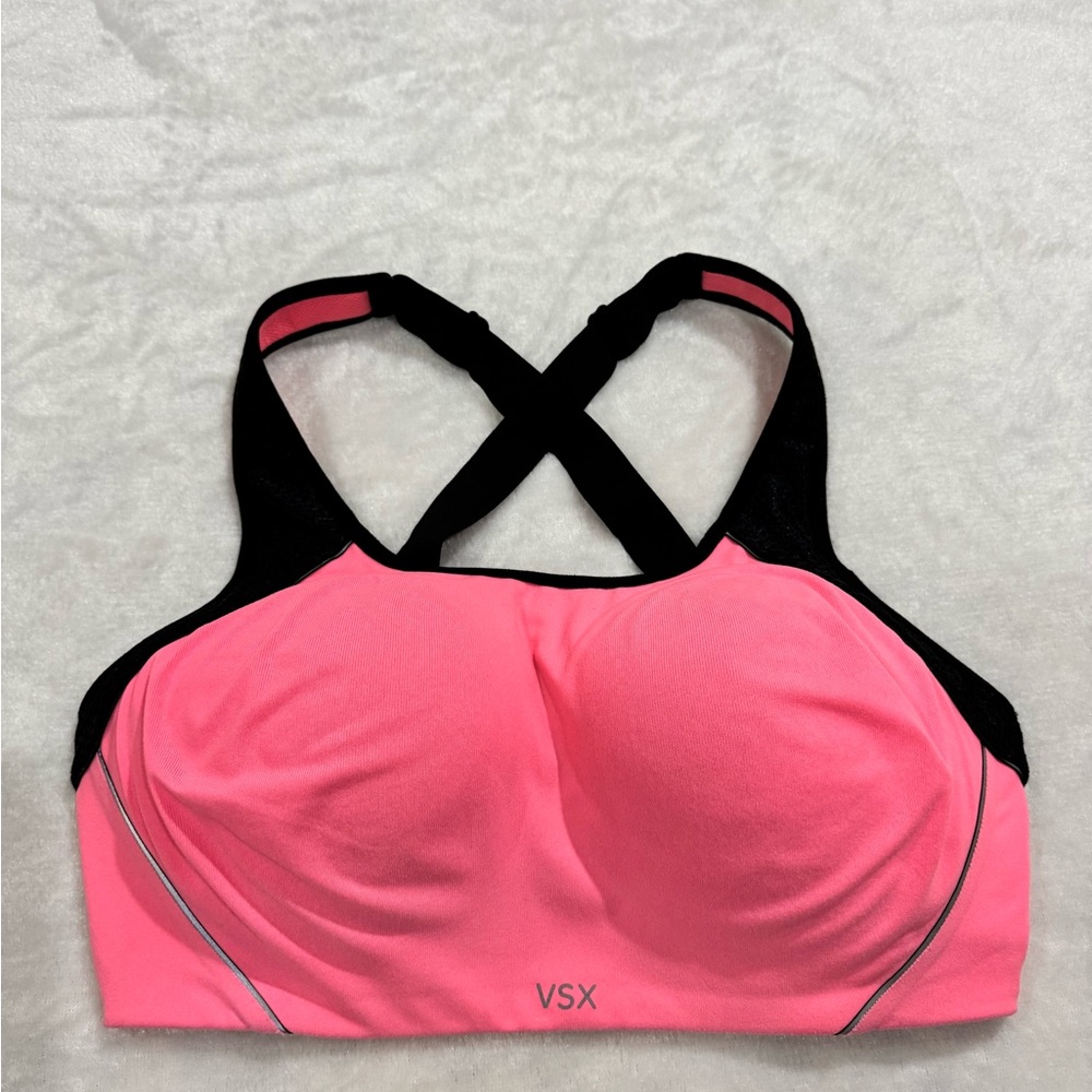 VSX Pink and Black Crossback Sports Bra